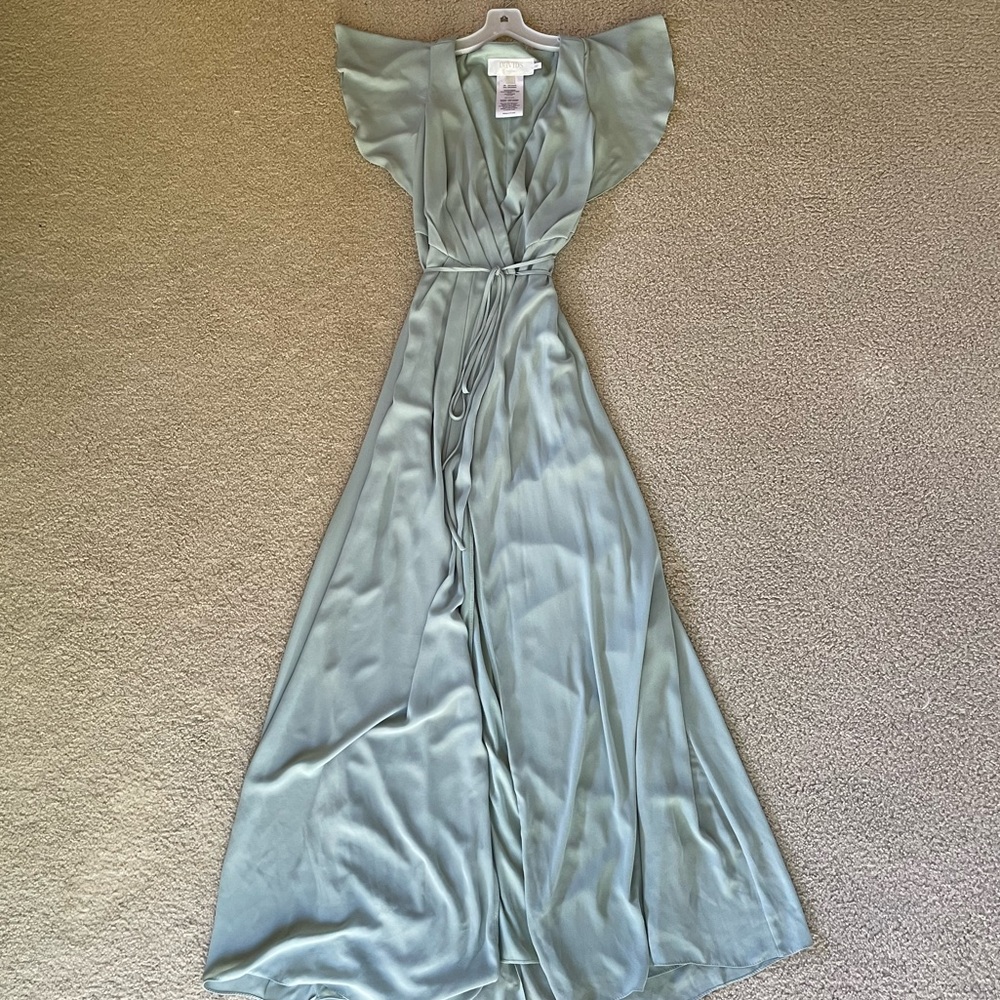 David’s Bridal-Flutter Sleeve Wrap Dress